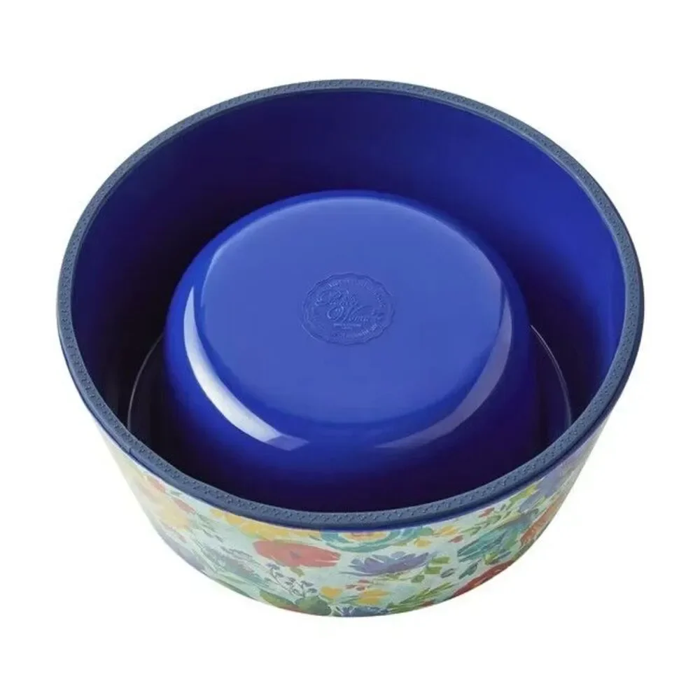 Pioneer Woman Pet Bowl Delaney Floral Blue Medium 22oz Melamine Dog Cat Dish New